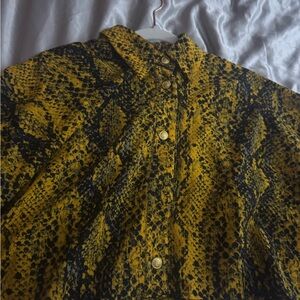AKIRA Yellow and Black Animal Print Shirt